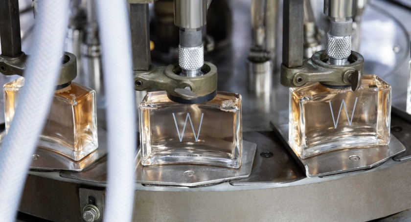 A fragrance filling line at Arcade Beauty's Dayton, NJ facility.